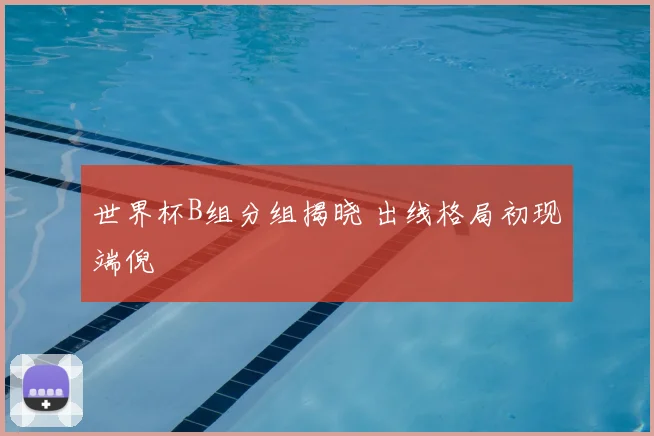世界杯B组分组揭晓 出线格局初现端倪